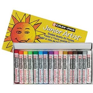 SAKURA Cray-Pas Junior Artist Oliepastel Set - Zachte Oliepastels voor Kinderen & Kunstenaars - 16 Kleuren