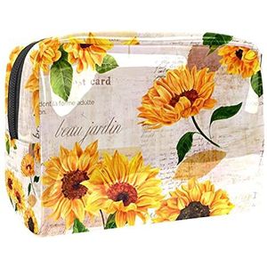 Waterdichte cosmetische tassen, zonnebloem groene reizen cosmetische tassen, multifunctionele draagbare make-up tassen, reizen cosmetische tas organisator voor vrouwen, MultiColor 09,