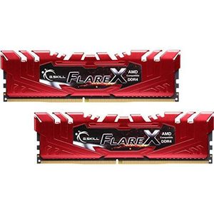 32GB G.Skill Flare X DDR4 2400MHz PC4-19200 voor AMD Ryzen CL15 Dual Channel Kit (2x16GB) Rood
