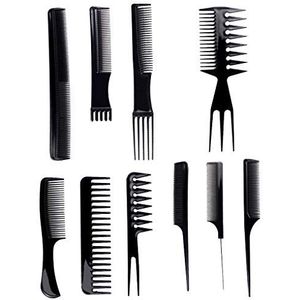 10 stks/set Styling Kam Thuis Salon Kapper Winkel Brede Tand Kam Kit Vrouwen Mannen HairStyle Beauty Tool