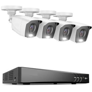 Groothoek beveiligingscamera, 4K Ultra FHD Full Color Videobewakingssysteem 8CH 8MP H.265 DVR Met 8MP Weerbestendige Beveiliging For Buiten 4K CCTV-camera's Eenvoudig te installeren, met signaalverste