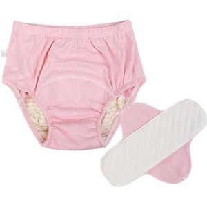 Incontinentieondergoed, stoffen luierondergoed for volwassenen Ademende incontinentieonderbroeken gemaakt van katoen, wasbaar herbruikbaar Incontinentie for volwassenen Urine (Color : Pink, Size : M