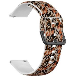 RYANUKA Compatibel met Fossil Gen 5 Carlyle/Julianna/Garrett HR, Q Explorist Gen 4/3, Sport 43 mm, Gen 5E 44 mm, (Camouflage Modern) 22 mm zachte siliconen sportband armband armband