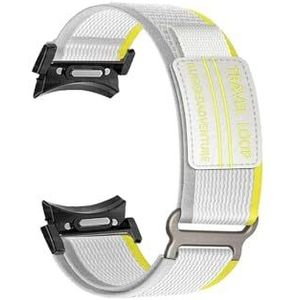 Quick Fit Trail Loop Strap Fit for Samsung Galaxy Watch 6 Classic 43mm 47mm 5Pro 45mm GEEN gaten Nylon Armband Galaxy 6 40mm 44mm Band (Color : Off white black, Size : For Galaxy Watch 5 40 44)