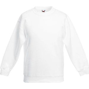 Fruit of the Loom Classic Set-in Sweat Kids Sweatshirt voor jongens, wit, 164