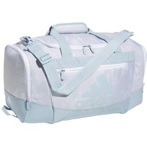 adidas Defender 4 Small Duffel Bag, Stone Wash White/Wonder Blue, One Size