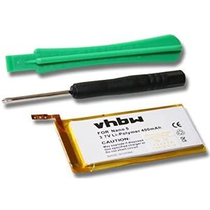 vhbw Li-polymeer batterij 400 mAh (3,7 V) compatibel met MP3-speler Ipod Nano 5 A1320 vervanging voor Apple 616-0467.