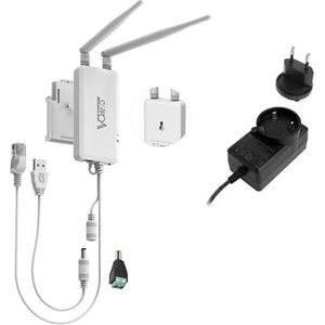 VONETS Industrie 2,4 GHz WLAN Bridge Ethernet WiFi Router Wireless Repeater WiFi Hotspot Extender Signaalversterker 2 RJ45 poorten voor DVR PLC netwerkapparaten met 12V/1A adapter VAP11S