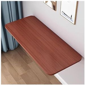 Wandbureau Drop Leaf Eettafel, Wasserij klaptafel, Wandgemonteerde klaptafel Kantoorbureau drijvend laptopbureau, wandgemonteerde opvouwbare werkbank, ruimtebesparend, compacte oplossing (teakkleur,