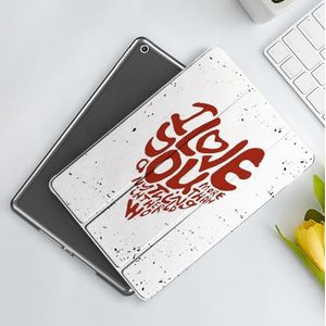 CONERY Hoesje compatibel iPad 10,2"" (9e/8e/7e generatie) I Love You More, I Love You More Than Anything in the World in a Heart Color Splashes, Roest Zwart, Slim Smart Magnetische Cover met Auto Wake