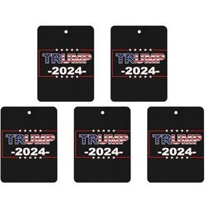 Trump 2024 USA vlag auto luchtverfrisser opknoping achteruitkijkspiegel geur langdurige geur aromatherapie tabletten kaarten 5 stuks