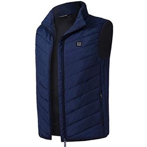 Verwarmde jassen, Elektrisch verwarmingsvest Lichtgewicht winterwarm vest USB-opladen Verwarmde jas Wandelen Kamperen Vissen Thermisch,Grijs,L(Blue,M)