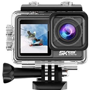 Actiecamera Actie Camera 5K 4K 60FPS EIS Verwisselbare Lens 48MP Zoom Elektronische Stabilizer Camera WiFi Actie Camera for vlog (Color : Action Camera 5K B, Size : Not Card)