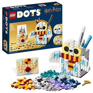 LEGO 41809 DOTS Hedwig Potloodhouder, Harry Potter Uil Bureau Accessoires, Potlood en Notitiehouder, Speelgoed Knutselset voor Kinderen, Origineel Terug naar School Cadeau