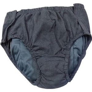 Matige urine-incontinentie slips for dames, slips lekvrije volwassen stoffen luier, wasbaar herbruikbaar urine-incontinentie ondergoed katoen volwassen vrouwtjes slipje (Color : Gray, Size : Large)
