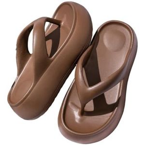 Sandalen, Dikke slippers for dames - EVA strandslippers, zomerse slippers Doucheschoenen(Brown,40 EU)