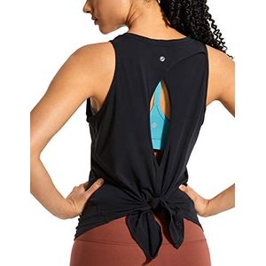 CRZ YOGA Vrouwen Sporttanktop Rugloos Mouwloos Yoga Tshirt Zomer Lichtgewicht Fitness Tops Tops zwart XL