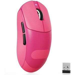 ATTACK SHARK X8SE Draadloze Gaming Muis, 55g Lichtgewicht, PAW3311 Sensor, BK52820 Chip, 25.000 DPI, BT/2.4G/USB-C, 80 Miljoen Klikken, 500mAh Batterij, Webdriver voor PC/Mac– Bessenrood+ Grip Tape