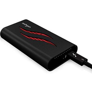 Archgon Externe SSD harde schijf van aluminium Thunderbolt 3-gecertificeerd met dubbellaags koellichaam, max. leessnelheid 3400 MB/s 3000 MB/s model X92 (1 TB, zwart) 1 TB