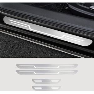 4 Stks Auto Buitendorpel Kick Platen Protector Accessoires voor Lynk&Co 01 CX11 2017-2018 2019 2020 2021 2022 2023, Rvs Auto Schopplaten Auto Instaplijsten Scuff Plate,Silver