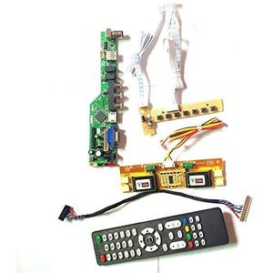 Voor LM201WE3-TLD1/TLE1 T.V53 drive card board toetsenbord+afstandsbediening+omvormer HDMI VGA USB AV RF LVDS 4CCFL 30Pin LCD panel monitor Kit (LM201WE3-TLE1)