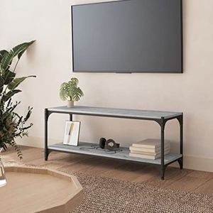 AJJHUUKI Entertainmentcentra en tv-standaards Tv-meubel Grijs Sonoma 100x33x41 cm Engineered Hout en Staal Meubels