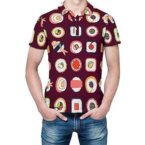 Japans eten sushi-patroon heren shirt met korte mouwen golfshirts normale pasvorm tennis T-shirt casual zakelijke tops
