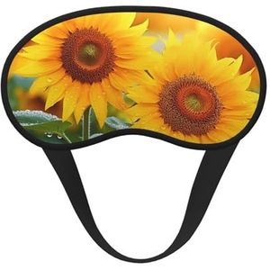 Zonnebloem bloemen slaapmasker voor vrouwen meisjes mannen zacht comfortabel oogmasker met verstelbare riem verduisterende oogslaap schaduwhoes voor reizen yoga dutje ploegendienst werk