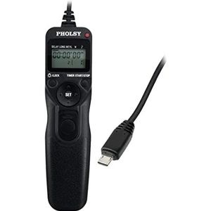 PHOLSY timerafstandsbediening intervaltimer S8 Afstandsbedieningskabel voor Sony a9, a7, a7M2, a7M3, a7R, 7RM2, a7RM4, a7S, a7SM2, a6600, a6500, a6400, a6300, RX100M5, RX100M7, HX99, RX10M3, RX10M4