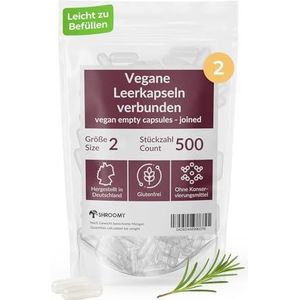 SHROOMY HPMC lege capsules – maat 2 – veganistisch & transparant – 500 stuks