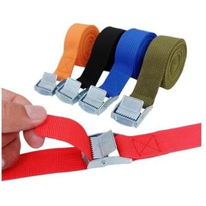 Zwaar, veilig, vastgebonden banden 3-pack 1M veelkleurige gesp-spanbanden for auto, motor en fiets(Orange 3pcs)