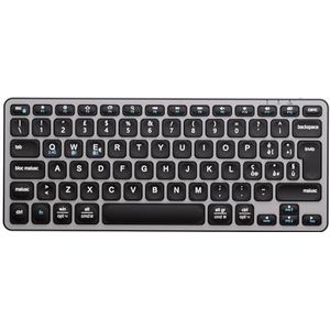 iClever Bluetooth-toetsenbord, compact toetsenbord Mac Wireless (2,4 GHz + Bluetooth), Italiaanse QWERTY-lay-out, oplaadbaar USB-C, ultradun, compatibel met Mac, voor MacBook Pro/Air/iMac, iPad