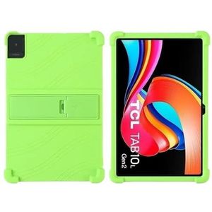 Tablethoes geschikt for TCL Tab 10L Gen 3 LTE & 2 8193A 8492A 10.1"" Tablet PC Siliconen schokbestendige zachte hoes met standaard(Green,Tab 10L Gen 2)