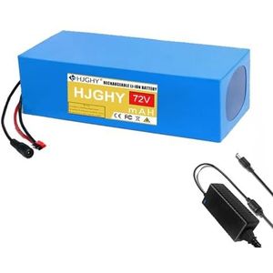 T plug,72V 30Ah,HJGHY 72V 20Ah 30Ah 40Ah lithium-ion accupakket 72 Volt PVC lithium-ion accu met lader voor 0-3000W elektrische fietsen en motorfietsen