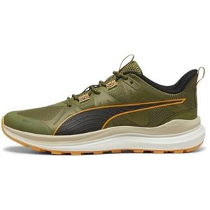PUMA Heren Reflect Lite Trail Sneaker, Olijfgroen-Putty-Clementine, 10.5 UK, Olijfgroene stopverf Clementine, 45 EU