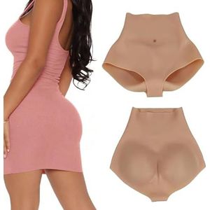 Adima Vrouwelijke Siliconen Nep Butt Panty Heup Enhancer Ondergoed Crossdresser Grote HEUPEN Shaper Control Triangle Shorts voor Vrouwen,Bruin,One Size