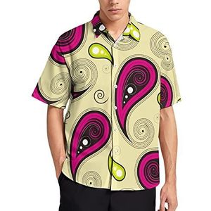 Traditionele etnische en oosterse paisley Hawaiiaanse shirt voor mannen zomer strand casual korte mouw button down shirts met zak
