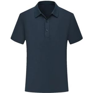 Mannen Zomer Slanke Polos Shirt Mannen Casual Korte Mouw Shirt Mannen Outdoor Ademend T- Shirt Mannelijke Kleding, marineblauw, L