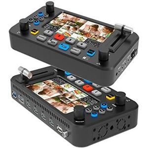 Mini-videomixer, Pro-switcher, Multi-Camera Video Mixer Switcher Multifunctionele Gids Broadcast Switching Station Paneel Live Stream PTZ Camera Controle 5.5inch met brede compatibiliteit, eenvoudig i