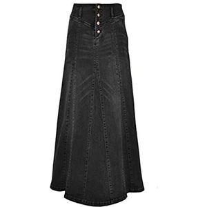 WHZXYDN Lente Nieuwe Denim Rok Hoge Taille Enkele Rok Vrouwen Pakket Hip Rok Lange Rok, Zwart, 3XL