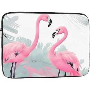 Roze Flamingo Laptoptas, Duurzame Schokbestendige Mouw, Handheld Draagbare Laptoptas Voor 17 Inch Laptop.