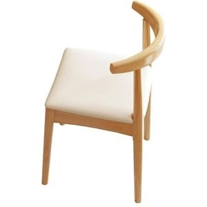 Meal Chairs Eetkamerstoelen met rugleuning, moderne kunstleer keukenstoelen, gestoffeerde armloze stoelen met houten poten, comfortabele bijzetstoelen for eetkamer, keuken, woonkamer 1PC