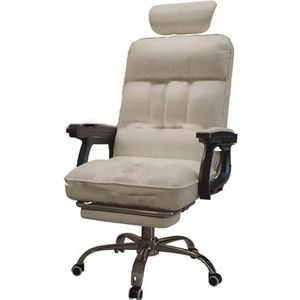 Bureaustoelen Ligstoel met hoge rugleuning 90°-150° Ergonomische bureaustoel met armleuning en voetpedaal Leren bureaustoelen
