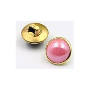 Knopen voor naaien 20 stuks 10mm koperen schacht neuzen naaien knoppen for kleding vrouwen shirt knoppen ronde oogbol decoratieve gespen-rood (Color : Pink)