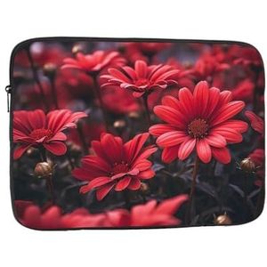 Rode Bloemen in Bloom Laptop Sleeve Bag voor Vrouwen, Schokbestendige Beschermende Laptop Case 10-17 inch, Lichtgewicht Computer Cover Bag, ipad case