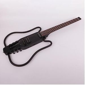 22 Frets Headless Elektrische Stille Reisgitaar Palissander Toets Ingebouwde Effector Draagbare Opvouwbare Gitaar Draagbare Elektrische Gitaar (Color : 02)