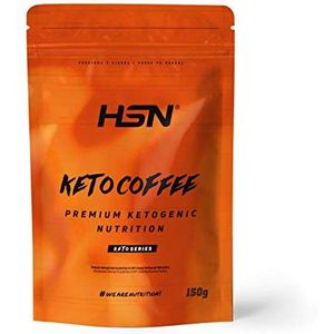 HSN Keto Coffee | Onmiddellijke koffie + natuurlijke cafeïne + kokosolie MCT + Inulina, veganistisch, glutenvrij, lactosevrij, natuurlijke smaak, poedervrij, 150 g