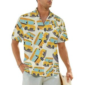 Schoolbus herenhemden korte mouwen strandshirt Hawaïaans shirt casual zomer T-shirt 2XL