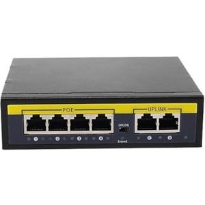 PoE-switch, 48 V, 4/8/16 Ethernet-poorten, 10/100 Mbit/s, IEEE 802.3 AF/AT (grootte: 4-poorts PoE)
