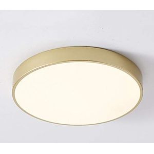 AIRUI Gouden ronde plafondlamp, modern, smeedijzer, led-plafondlamp, ultradun, inbouw, binnenverlichting voor woonkamer, slaapkamer, hal, balkon, warmwit, 50 cm, 39 W